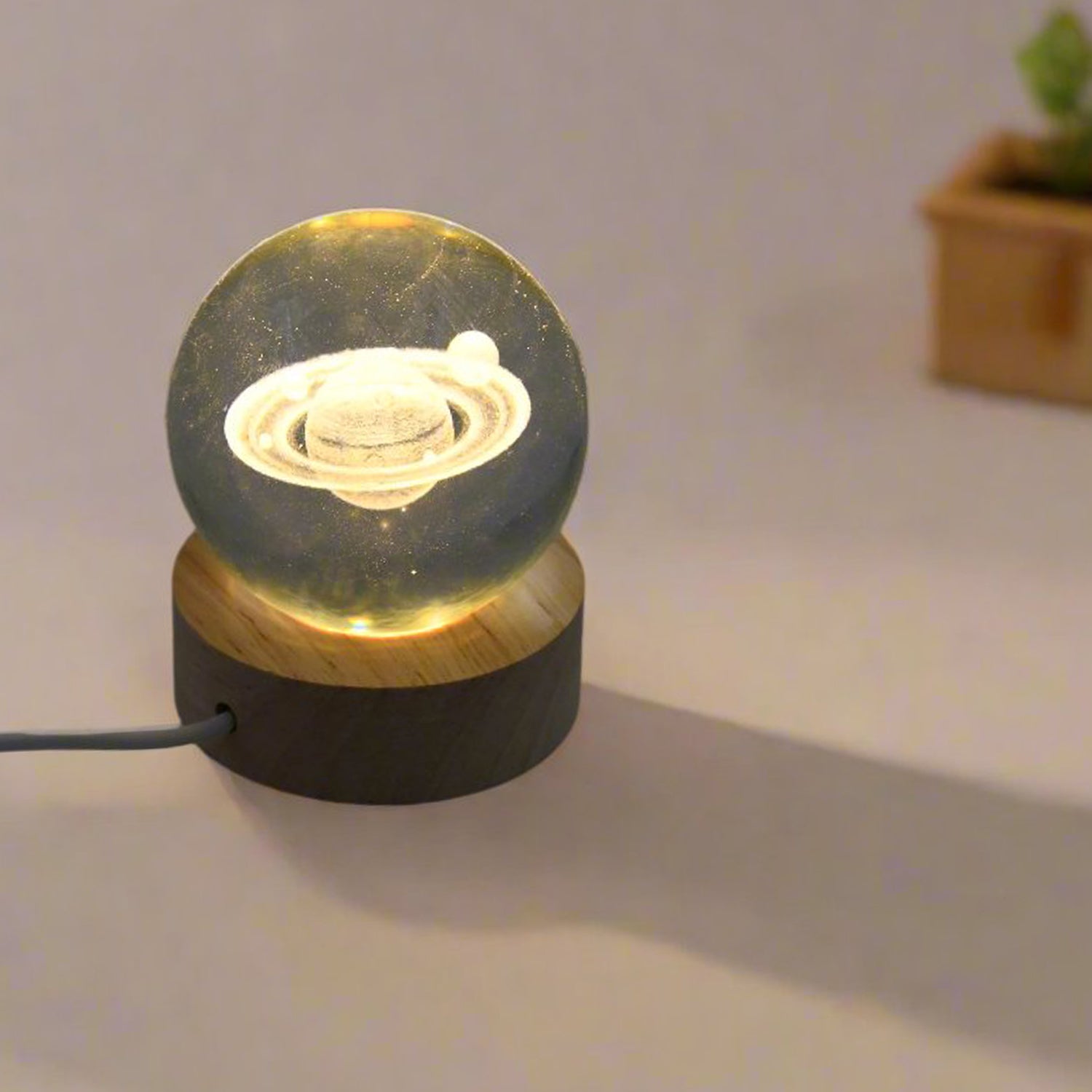 Astronaut  3D Crystal Ball lamps With Wood Base (1 Pc) Astronaut  3D Crystal Ball lamps With Wood Base (1 Pc)